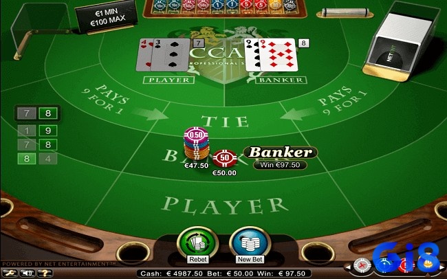 Baccarat cho người chơi lựa chọn 3 cửa cược là banker, player và tie 