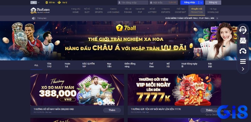 7Ball cung cấp đa dạng các chương trình khuyến mãi hấp dẫn cho người chơi